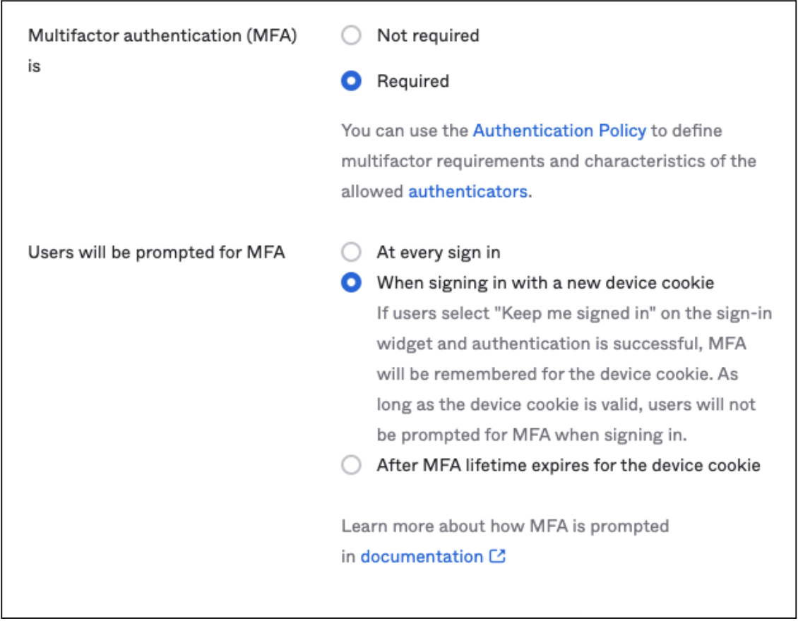 Okta Sign-on Policy