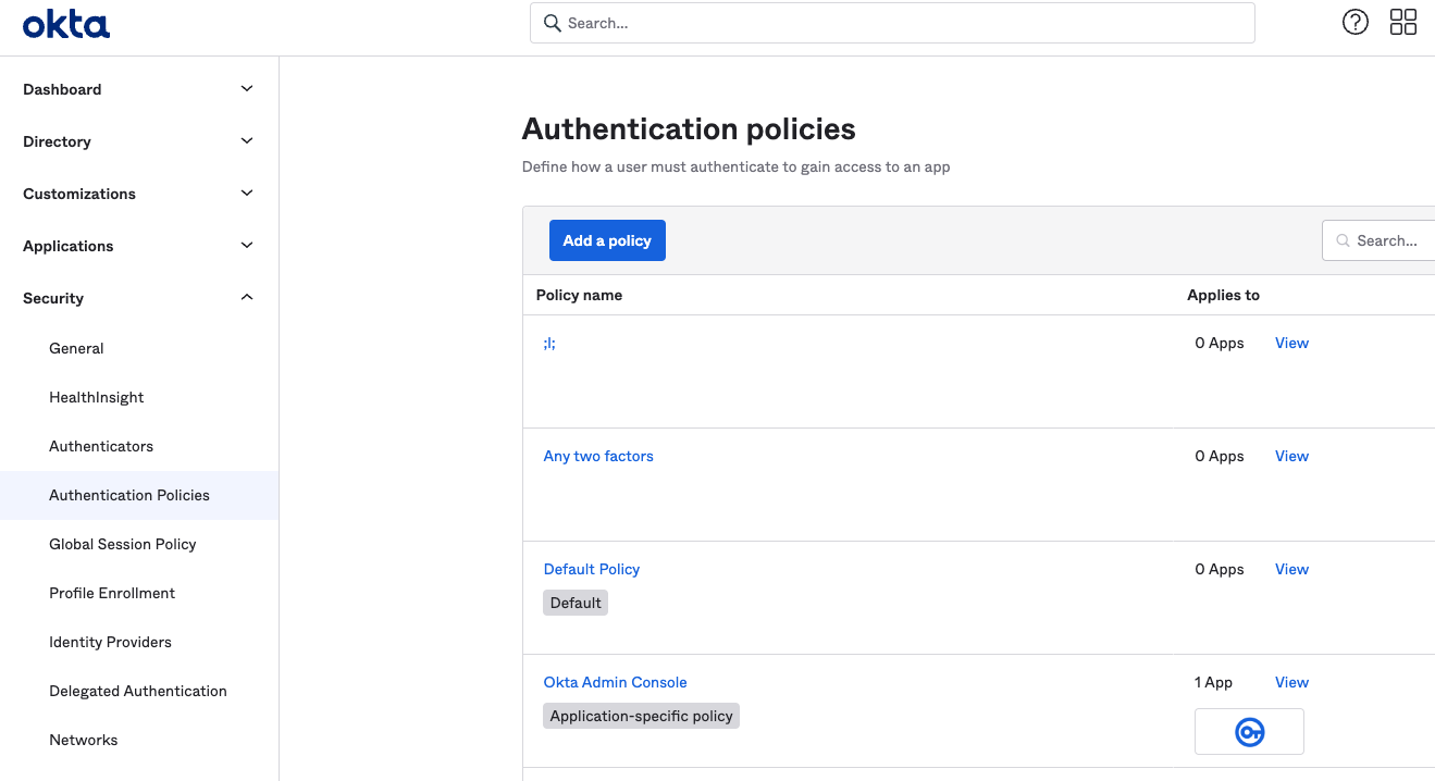 Authentication Policies