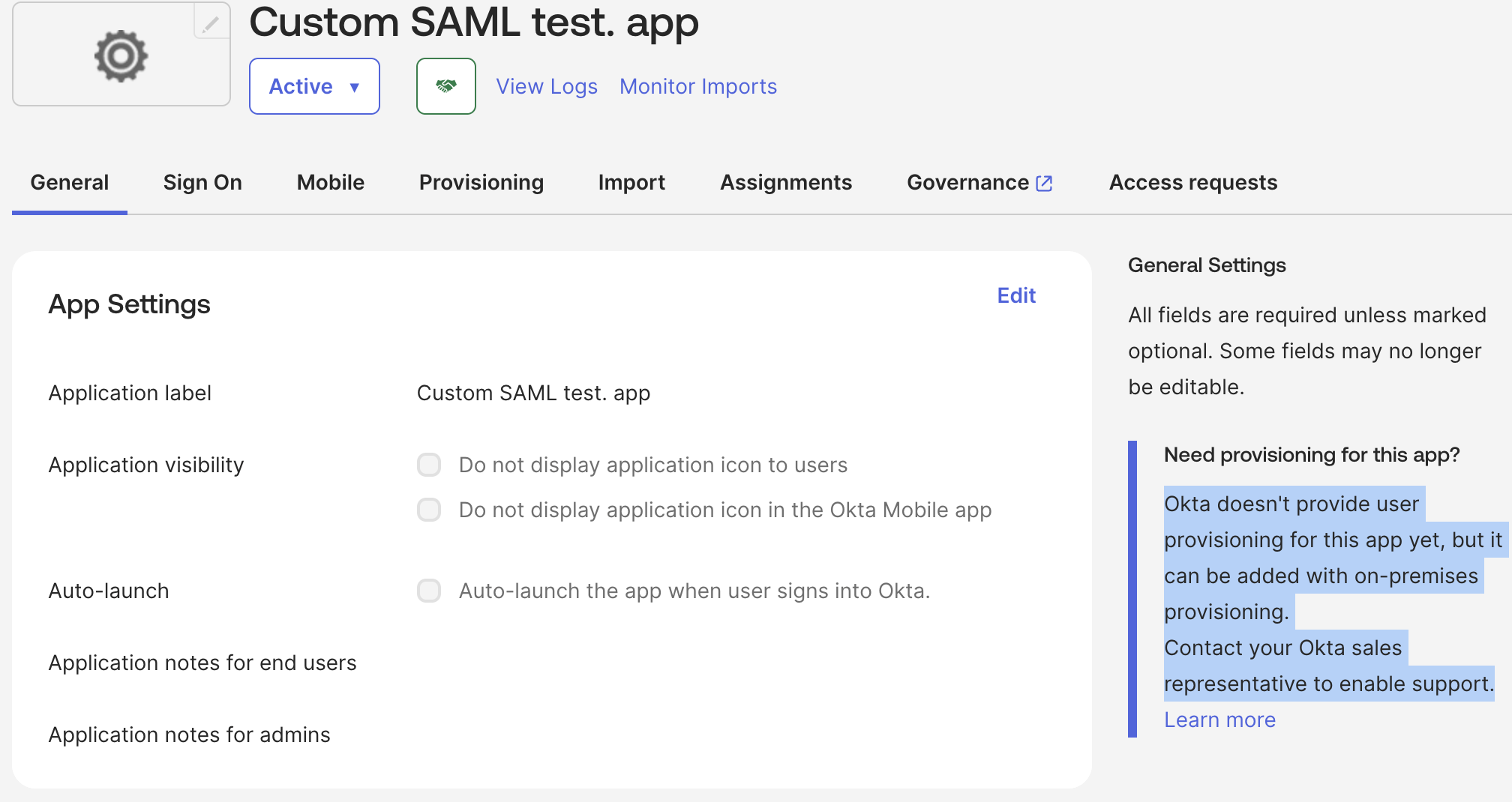 App settings