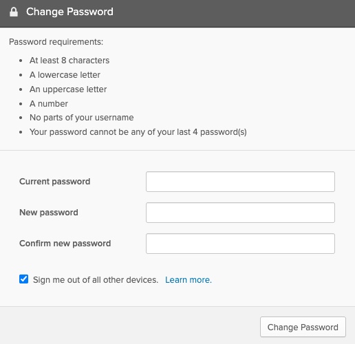 Change password