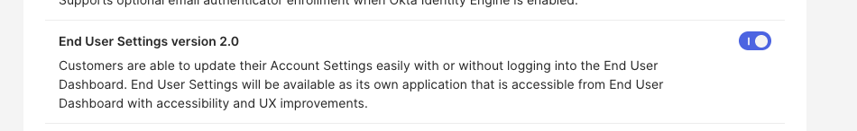 End User Settings version 2.0