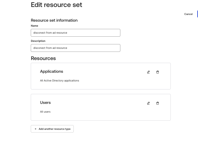 edit resource set