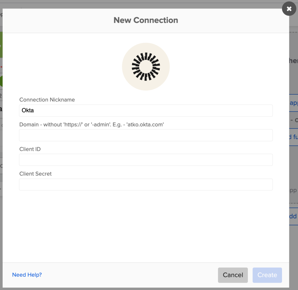 Setting up the Okta connection
