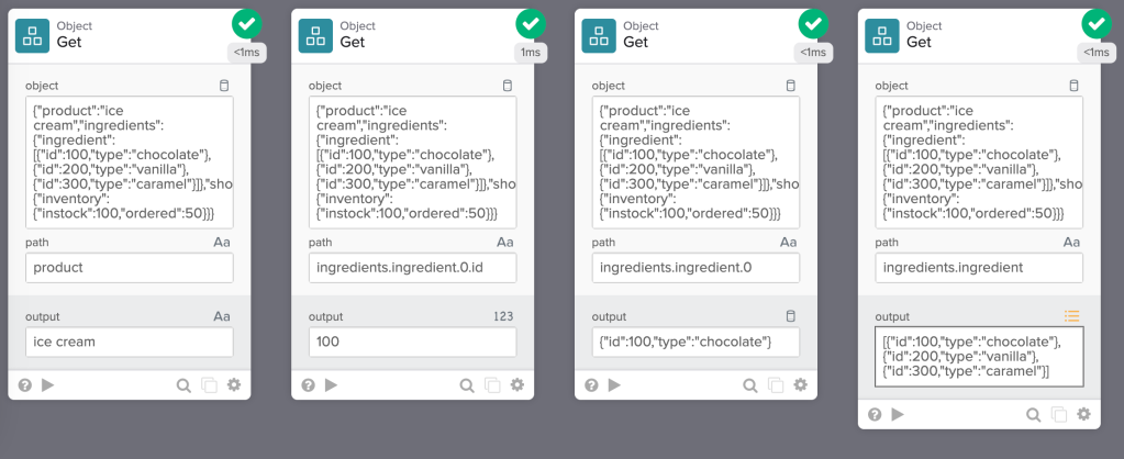 Four output data types: text, number, object, and list
