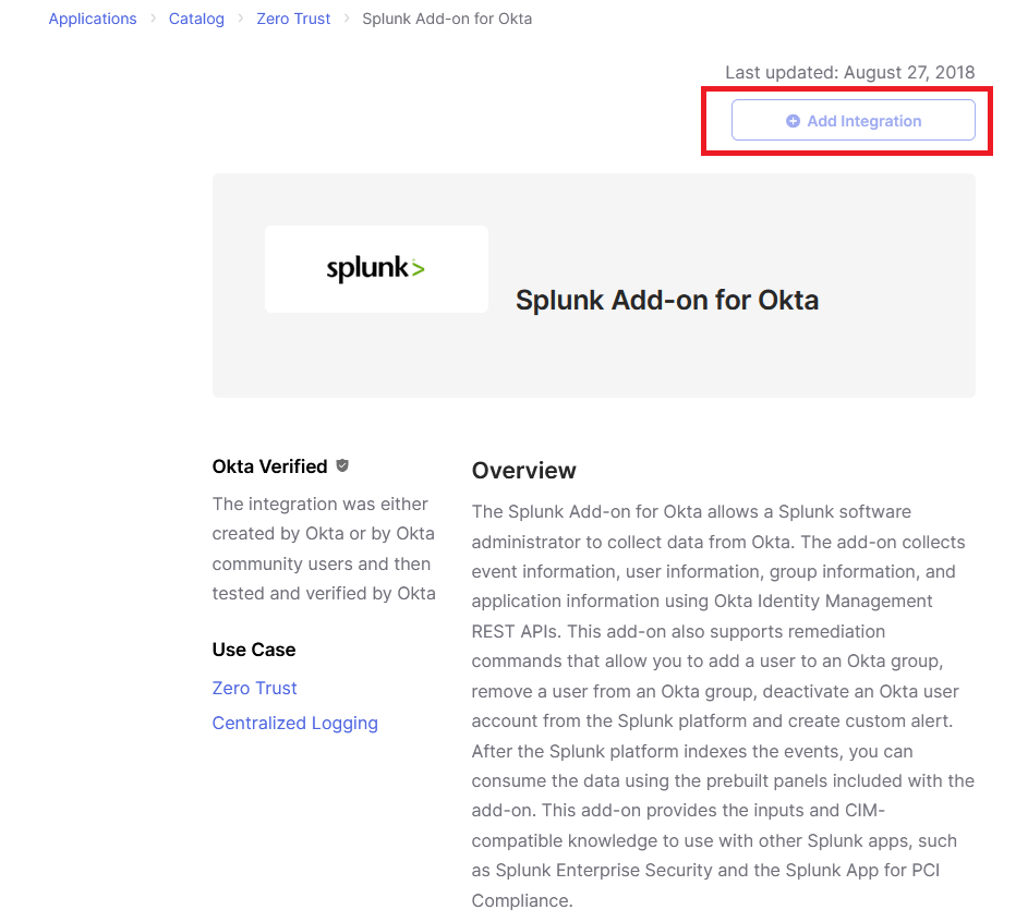 Splunk integration