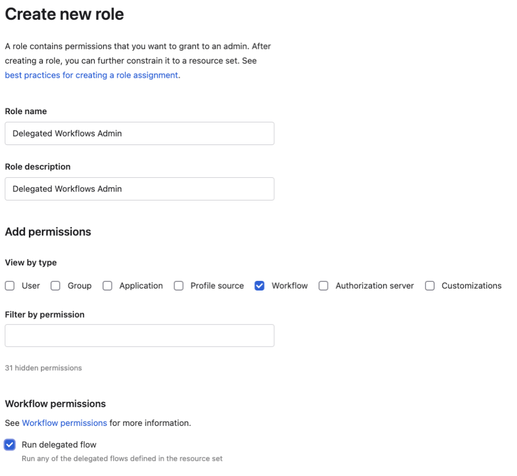 Create new role