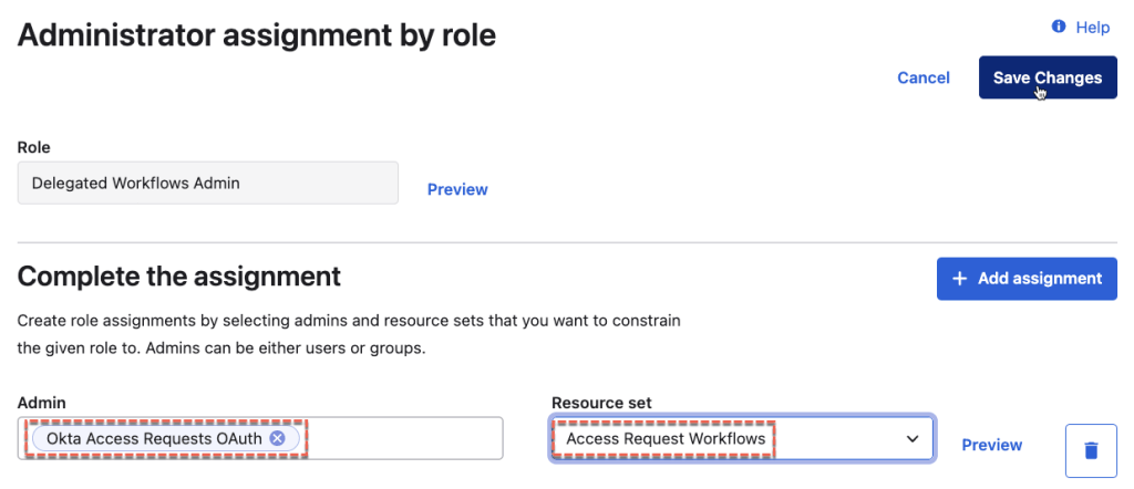Administrator assignment by role
